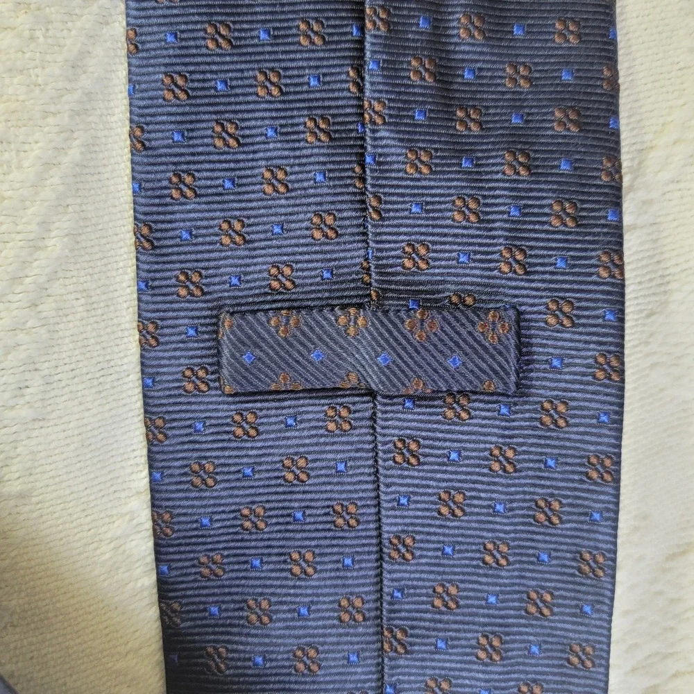 Breuer Navy Silk Pin Dot Foulard Repp Tie Handmade in France 4